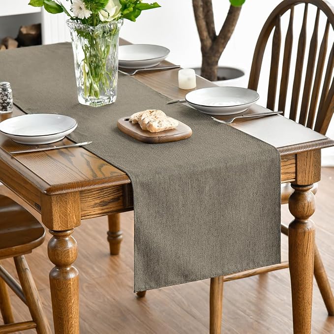 Artoid Mode Coffee Brown Table Runner, Seasonal Fall Washable Kitchen Dining - Image 3