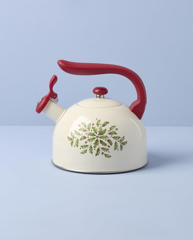 Lenox Holiday Aluminum Christmas Tea Kettle, 84oz | dishwasher safe | - Image 4