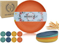 Deep Dessert Plates Unbreakable Wheat Straw Dinner Plates 8 PCS Microwave & by HOMIENLY