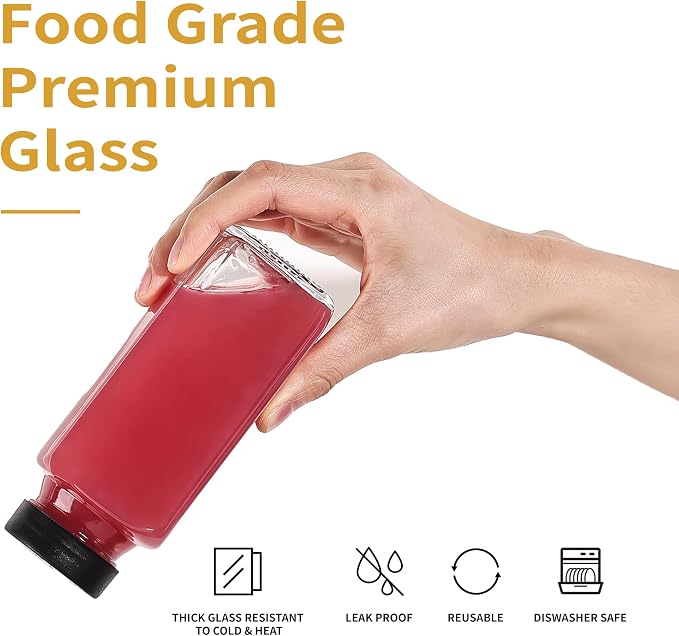 15 Pack 8 oz Glass Juice Bottles - Image 6