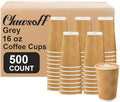 Clawsoff 500 Pack 16oz Insulated Disposable Paper Coffee Cups Champagne | Thick by BuyNow