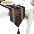 Fancy Brown Table Runner, Ombre Velvet, Double-Layer, by Jiino