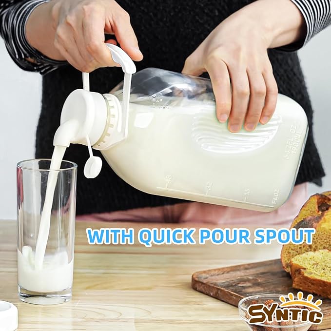 Syntic 3 Pack 64 Oz Glass Milk Bottles - Image 2