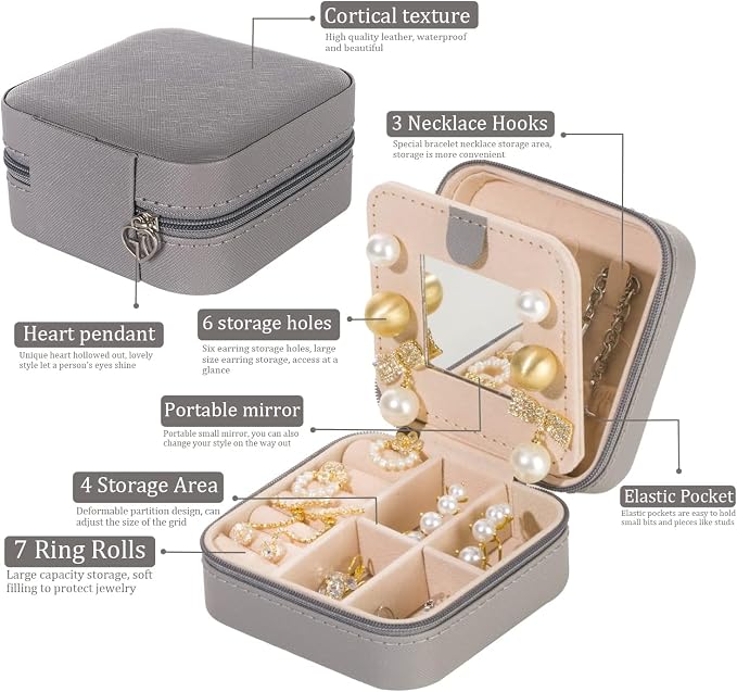 KElofoN 5 packTravel jewelry case Travel jewelry box Travel Jewelry Organizer - Image 5