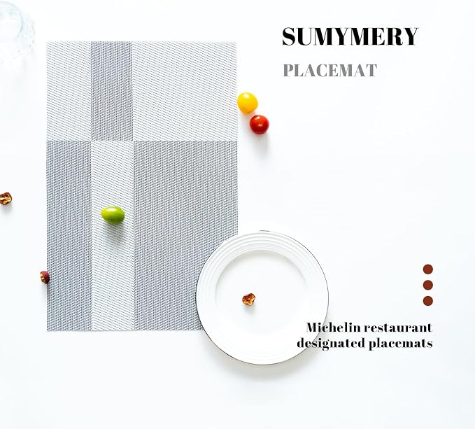 Placemats Set of 4 Vinyl/Plastic Woven Place Mats - Image 5