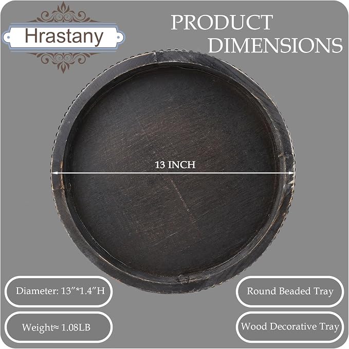 Hrastany Round Wooden Serving Tray - Image 2