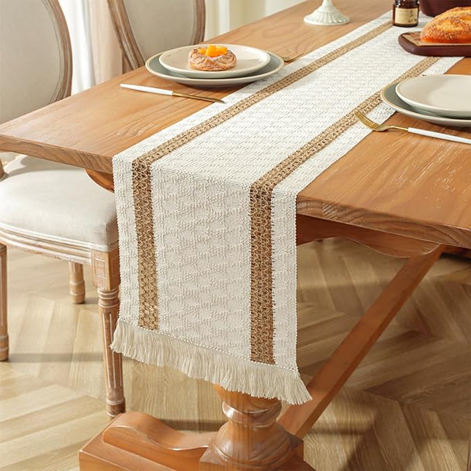 Boho Table Runners 36 Inches Long Summer Macrame Small Table Runner Cotton - Image 2