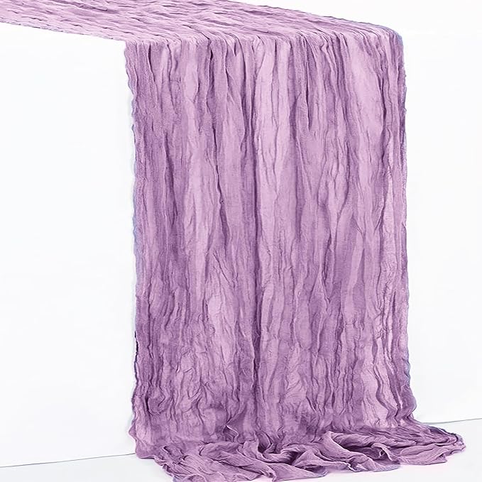 6 Pack Lilac Cheesecloth Table Runner 35x120 Inch 10Ft Rustic Gauze Cheese - Image 7