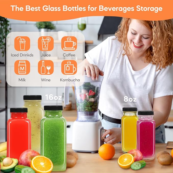 STARSIDE 12oz Glass Juice Bottles - Image 3