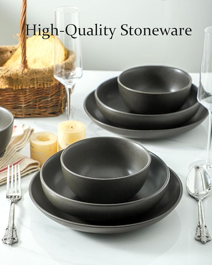 Stoneware Soup Bowls, 24 oz Cereal Bowls Set of 6 - Image 4