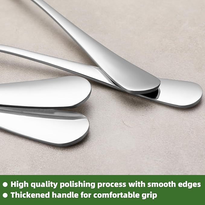 24 Pcs Forks and Spoons Silverware Set, Food Grade Stainless Steel Flatware - Image 4
