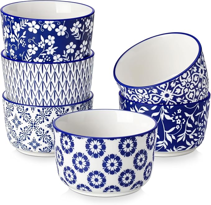 vancasso Selene 6 Oz Porcelain Ramekins Set of 6, Soufflé Dessert Cups | by vancasso