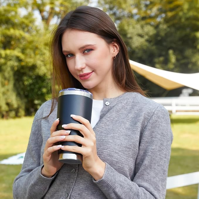 MEWAY 30oz Tumbler Double Wall Vacuum Insulated Travel Mug, Stainless Steel - Image 5