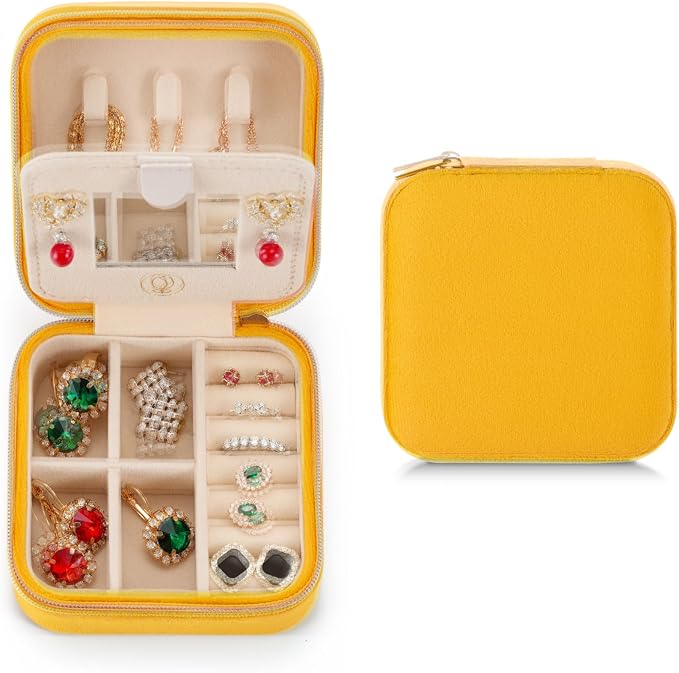 ZPROW Plush Velvet Travel Jewelry Case, Small Case by ZPROW