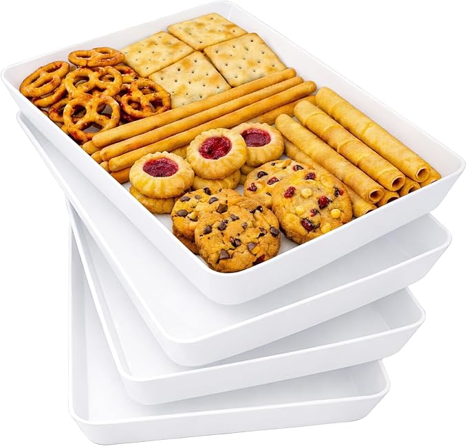 Lifewit 14.5" x 9.5" Large Plastic Serving Trays by Lifewit