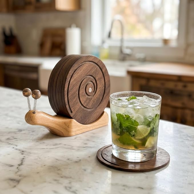 Snail Wooden Coaster Set - Image 9