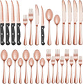 24 Pcs Rose Gold Silverware Set by MUTNITT