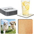 10Pcs Sublimation Blank Coasters, Heat Transfer Wood Cork Coasters 3.94 x 3.94 by Unknown