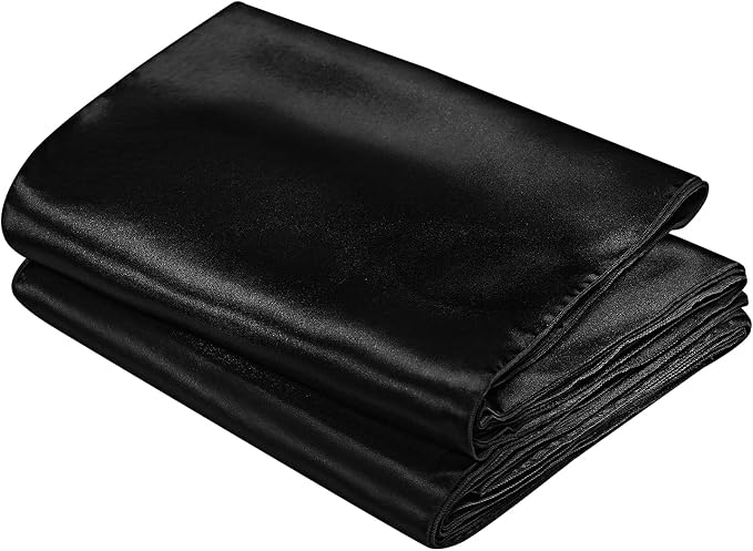 SiinvdaBZX 24 Pcs Black Satin Table Runner 12 x 108 inches Long | Bright Smooth - Image 7
