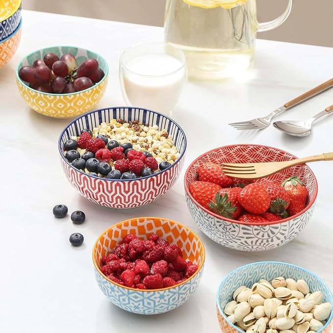 Selamica Ceramic 12 OZ Dessert Bowls Set, Ice Cream Bowls, 4.7 Inch Small Bowls - Image 5