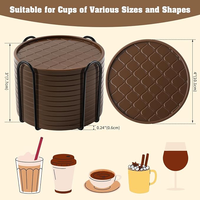 Coasters, Drink Coasters Set of 8 - Image 2