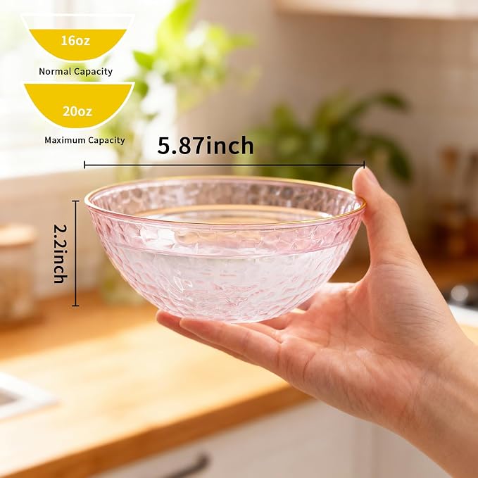 Tinybee 30 Pack Pink Plastic Bowls - Image 2