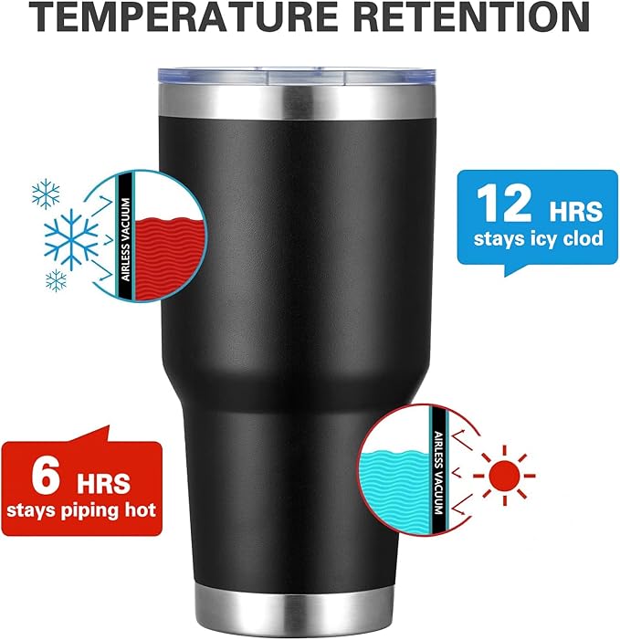 MEWAY 30oz Tumbler Double Wall Vacuum Insulated Travel Mug, Stainless Steel - Image 2
