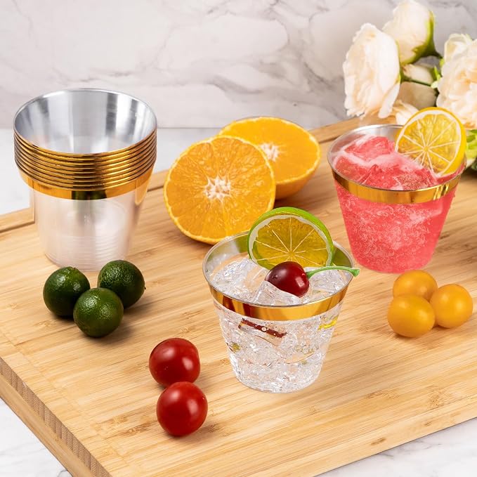 Goodluck 100PCS 9oz Gold Plastic Cups - Image 5