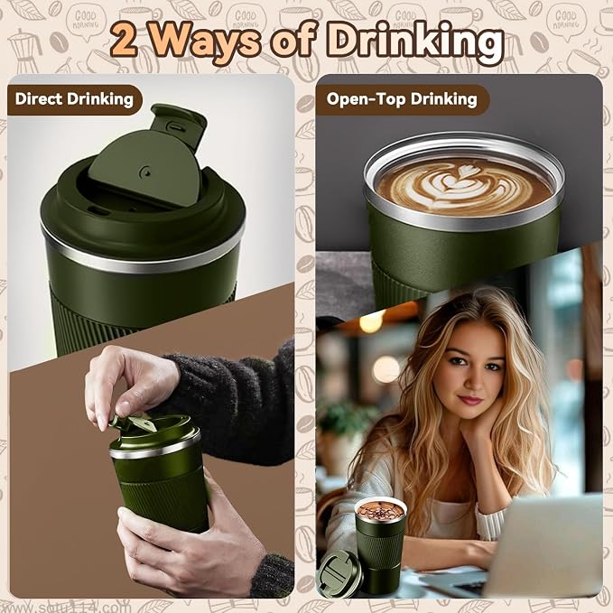 12OZ Travel Coffee Mug Insulated Coffee Cup - Image 8