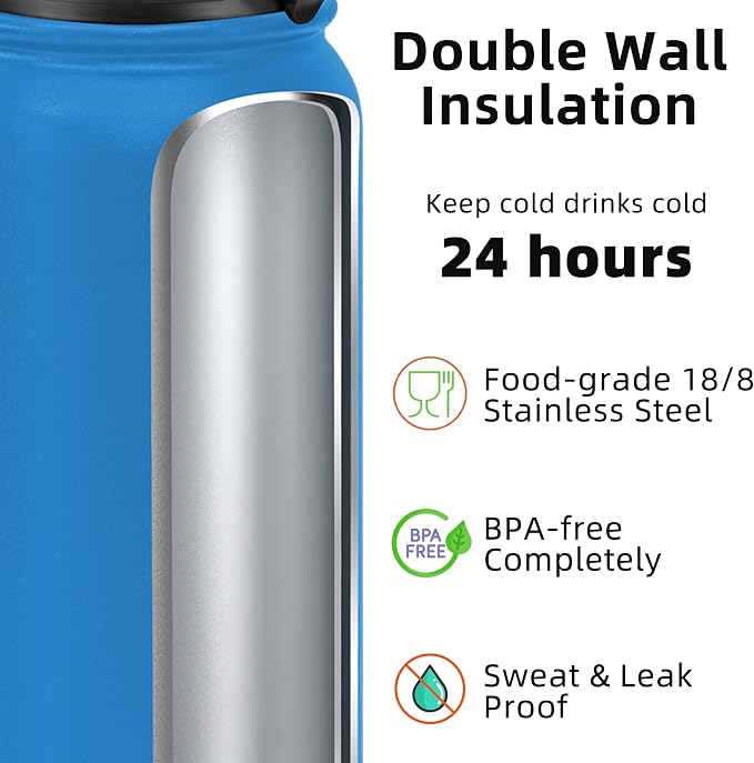 Fanhaw 20 oz Insulated Stainless Steel Water Bottle - Image 3