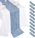 10 Pack Dusty Blue Cheesecloth Table Runner 17x108 Inch Boho Gauze Cheese Cloth by Unknown