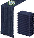 12 Pack Navy Blue Cheesecloth Table Runner 17x108 Inch Semi Sheer Boho Gauze by Unknown