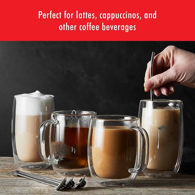 Zwilling Sorrento Plus 2-Pc Double Wall Insulated Glass Coffee Mug Set | - Image 8