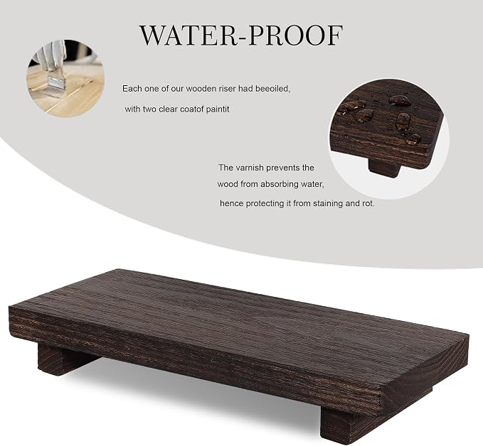 Wood Bathroom Tray Farmhouse Decor Kitchen Soap Holder, Lightweight, Easy Clean - Image 2