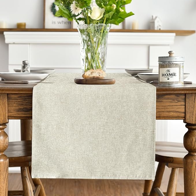 Artoid Mode Beige Table Runner, Seasonal Summer Fall Washable Kitchen Dining - Image 2