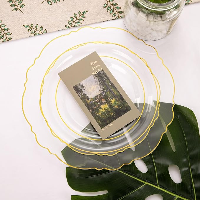 100pcs Clear Disposable Plastic Plates - Image 4