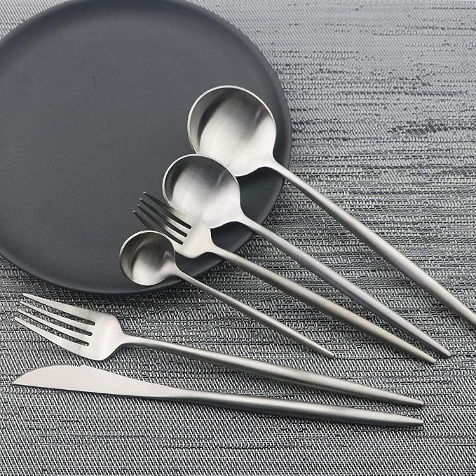 JASHII Luxury Flatware, 6-pieces Elegant Cute 18/10 Stainless Steel Silverware - Image 2