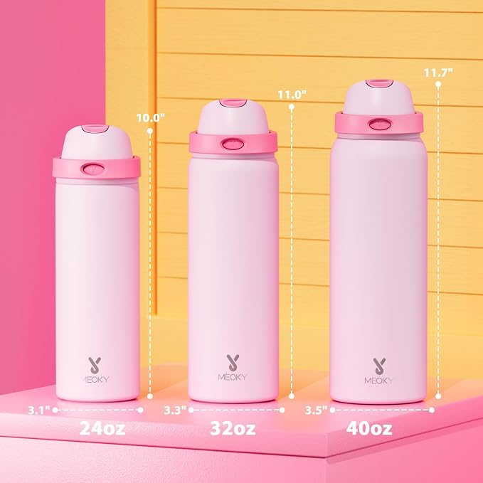 24 oz Insulated Water Bottle for Sports: Meoky Stainless Steel Water Bottle - Image 2