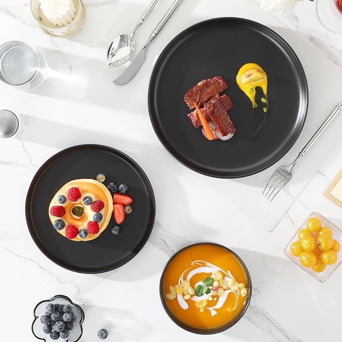 MALACASA 12 Pcs Porcelain Plates and Bowls Sets, Dinnerware Set - Image 7