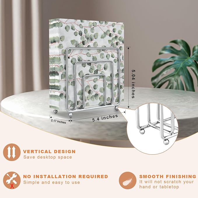 LAIHIFA Napkin Holder, Kitchen & Countertops, Modern Metal Cocktail Paper - Image 2