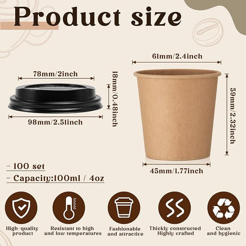 100 Sets 4 oz Disposable Espresso Cup - Image 2