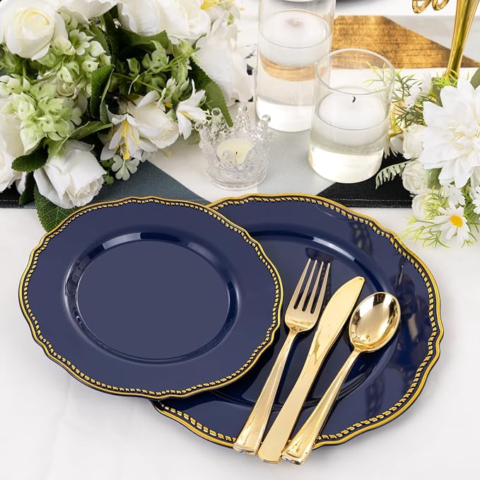 60pcs Blue Plastic Plates - Image 7