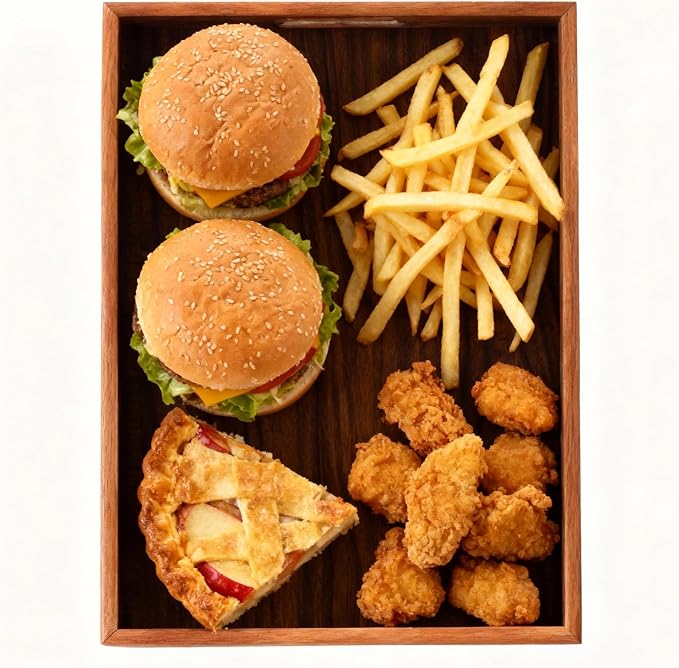 Wooden Serving Tray with Handles, Wood Decorative Trays - Image 7
