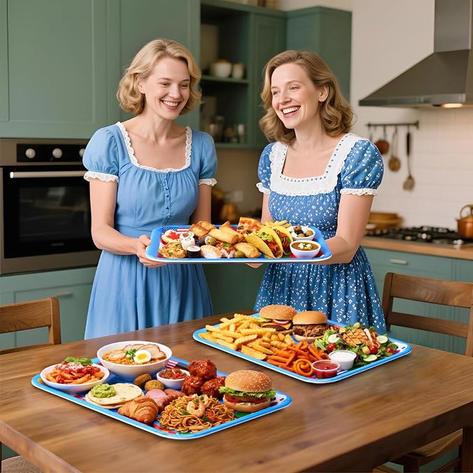 Vesici 4 Pack World Flag Serving Trays 13x10 Melamine Platters - Image 7