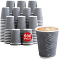Lamosi 500 Count 12 oz Insulated Coffee Cups, Disposable Paper Cup No Lids | by BuyNow