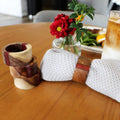 Wooden Napkin Rings Set of 8 for Christmas Dinning Table Decor by JUSTEMI