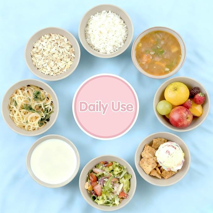 Quatish 4 PCS Unbreakable Cereal Bowls, Dishwasher & Microwave Safe Wheat Straw - Image 6