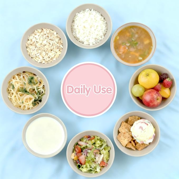 Quatish 10 PCS Unbreakable Cereal Bowls, Dishwasher & Microwave Safe Wheat - Image 6