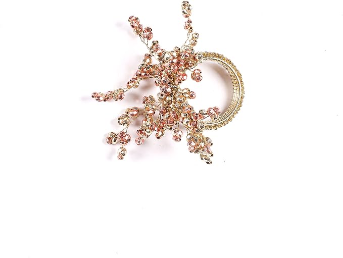 Copper Gold Beaded Napkin Ring Set of 12 - Image 6