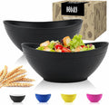 Big Wheat Straw Bowls, Large Salad Bowls Set of 2, Dishwasher and Microware by WROVA